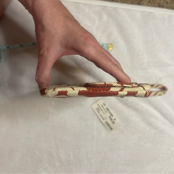 Club Monaco wristlet - reddish Orange and cream - Picture 3 of 6